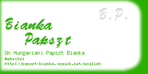 bianka papszt business card